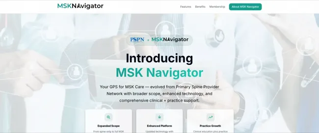 Primary Spine Provider - Healthcare membership platform landing page